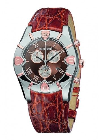 Roberto Cavalli, Unisex Simple Brown Cronograph Watch