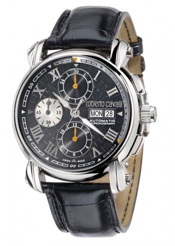 Roberto Cavalli, Unisex Light Time Black Cronograph Watch
