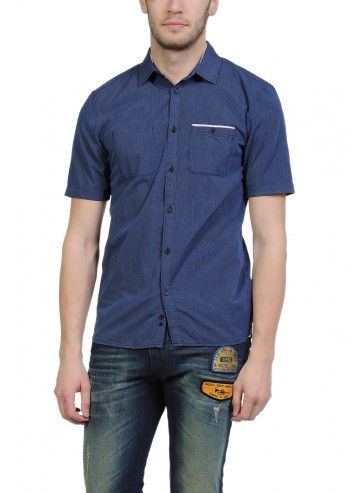 Diesel, Man Skena Slim Fit Navy&Grey Striped Shirt