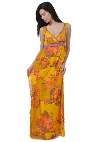 Tru Trussardi, Flowery Yellow Dress