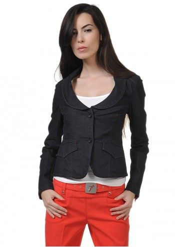 Trussardi Jeans, Navy Blue Denim Miriam Jacket