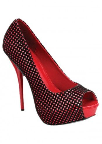 Impatto, Catwalk Look Black&Red Peep Toe Shoes