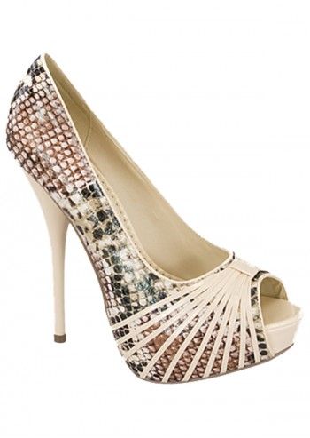 Impatto, Amazonian Girl Ivory Peep Toe Shoes