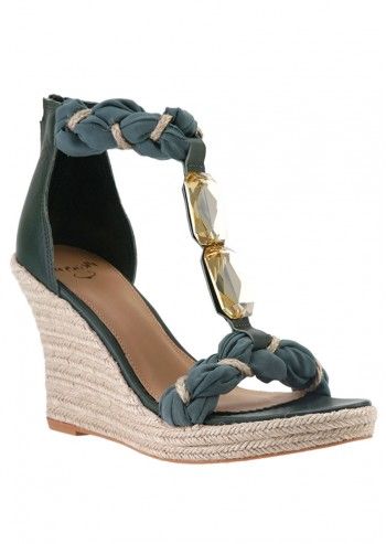 Vkingas, Sandale wedge Dark Green Amy