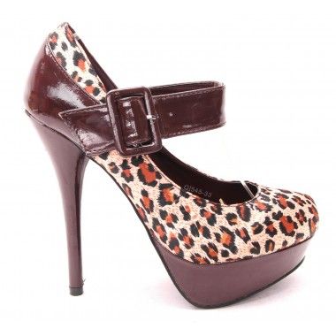 Pantofi ieftini cu imprimeu leopard