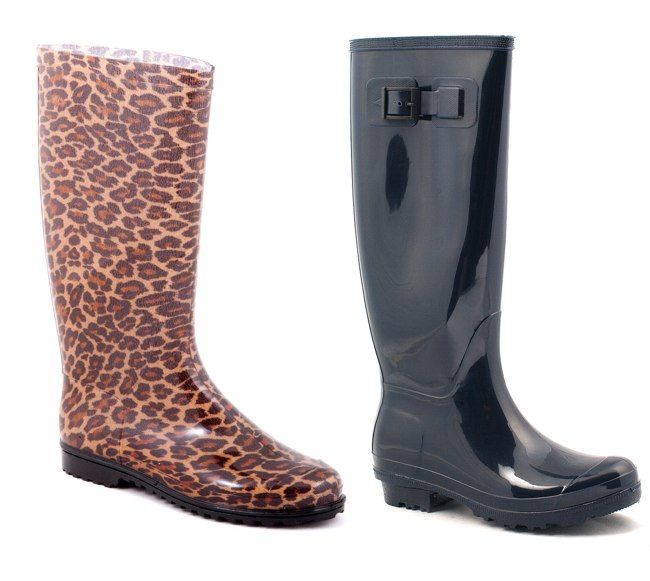 Cizme de cauciuc animal print si negre