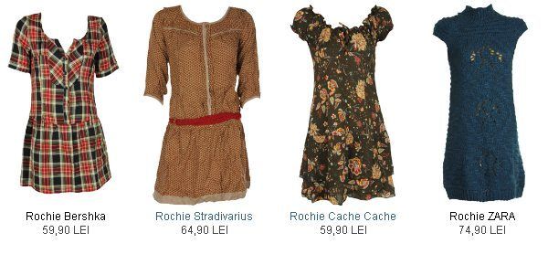 Ce rochii toamna iarna gasesti online de la Zara, Bershka, Cache Cache